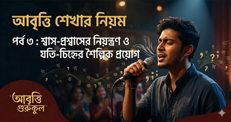 আবৃত্তি শেখার নিয়ম পর্ব ৩ - শ্বাস-প্রশ্বাসের নিয়ন্ত্রণ ও যতি-চিহ্নের শৈল্পিক প্রয়োগ
